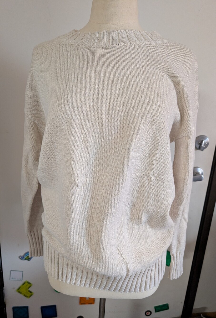 GAP 100% Cotton Men's Cream Crewneck Sweater